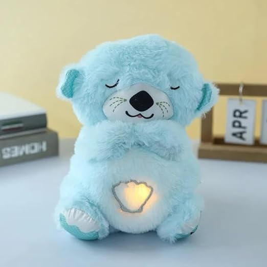 Breathing Bear Plush Toy - Sleep Soothing Teddy with Realistic Breathing Motion, Calming Music, LED Night Light | Anxiety Relief Comfort Companion for Babies, Kids & Adults