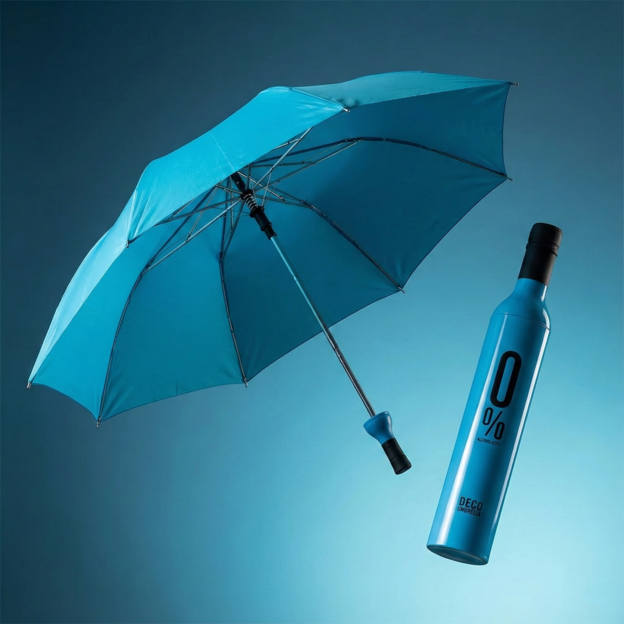 Rainy Day Duo Bundle - Magic Color Changing Umbrella & Wine Bottle Umbrella | Compact Travel Umbrellas with Auto Open, UV Protection & No-Drip Storage Case | Perfect for Rain & Sun