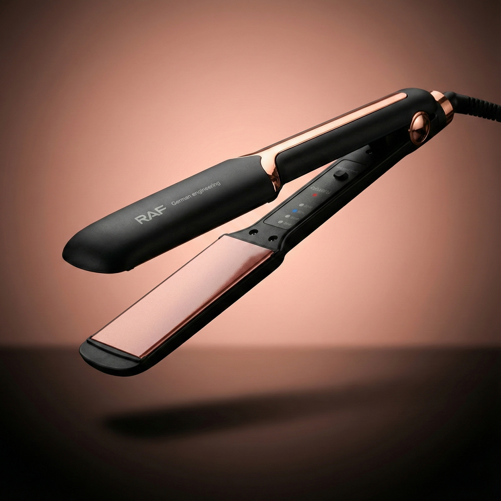 RAF Professional Hair Straightener R.419 - Ceramic Plate Flat Iron with Digital Temperature Control 140°C-200°C | German Engineering | 45W Fast Heating