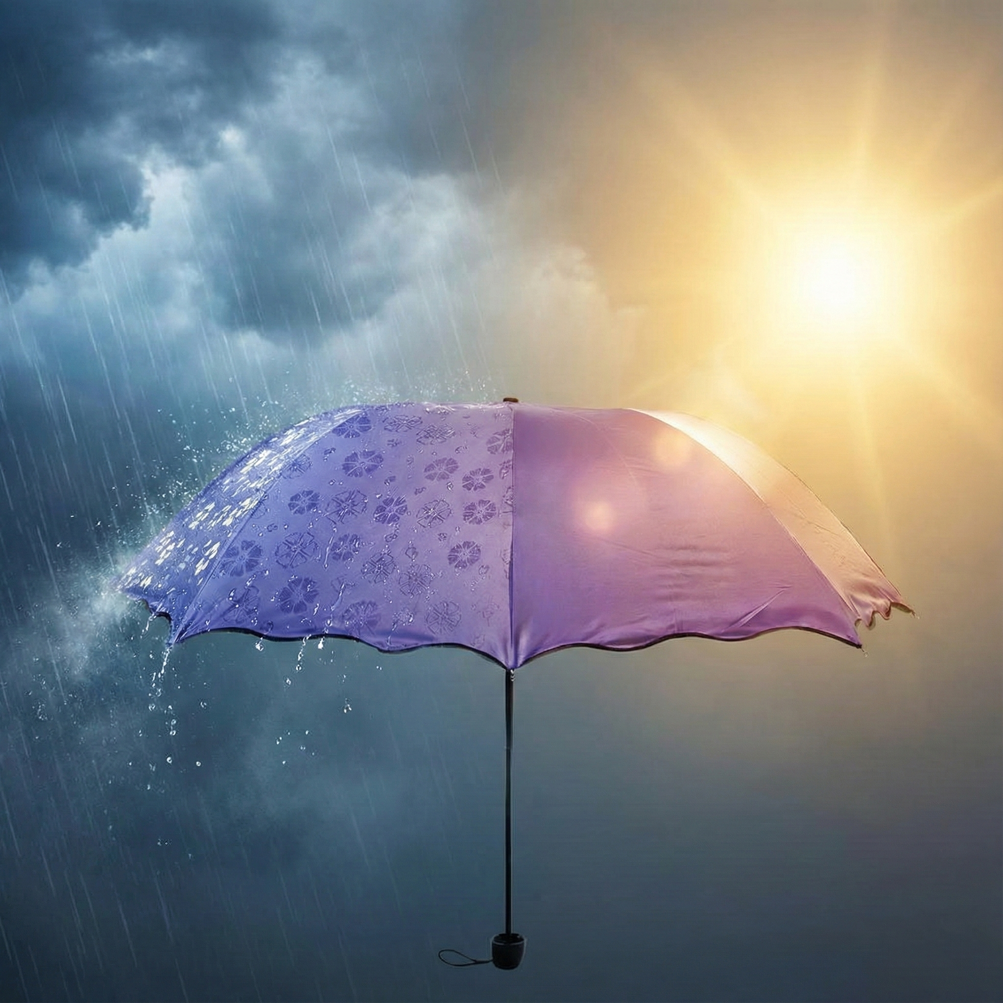 Rainy Day Duo Bundle - Magic Color Changing Umbrella & Wine Bottle Umbrella | Compact Travel Umbrellas with Auto Open, UV Protection & No-Drip Storage Case | Perfect for Rain & Sun