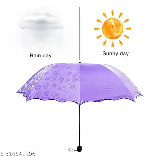 Magic Color Changing Umbrella - Water Activated Pattern Reveal Compact Folding Umbrella with Auto Open/Close Button | Portable Travel Umbrella Available in 6 Colors - Perfect for Rain & Sun Protection